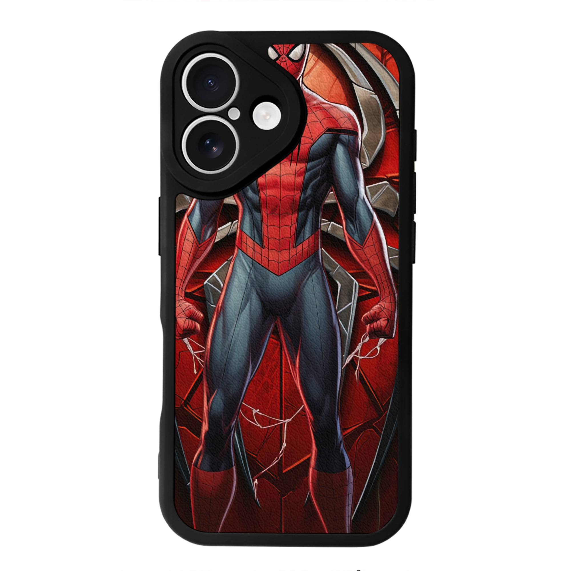 （画像用） Spider Man スパイダーマン 【iPhone 16シリーズ対応】シリコンスマホケース（レザー調） 材質：シリコン